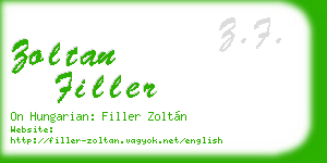 zoltan filler business card