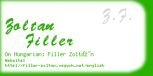 zoltan filler business card